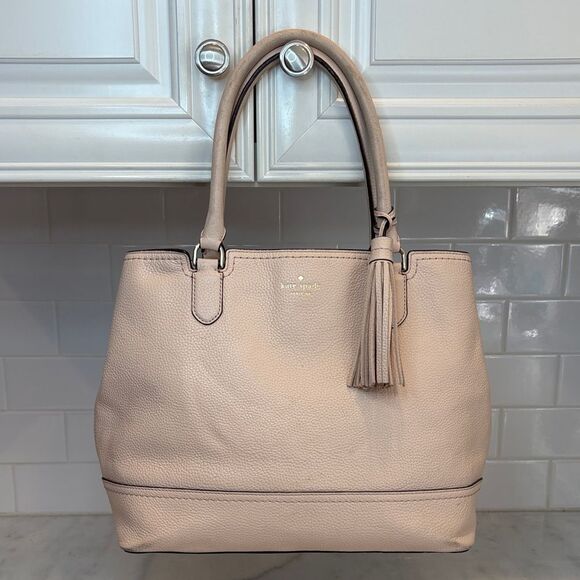 Kate Spade Pebbled Leather Tassel Large Tote Shoulder Bag - Picture 1 of 16